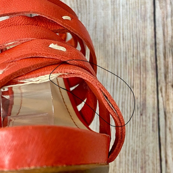 Zara Coral Leather Sandals Size 37 - Picture 11 of 12